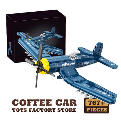 Military Fighter Jet MOC Building Blocks 3D Warplane Model Creative Kids Boys Gift DIY