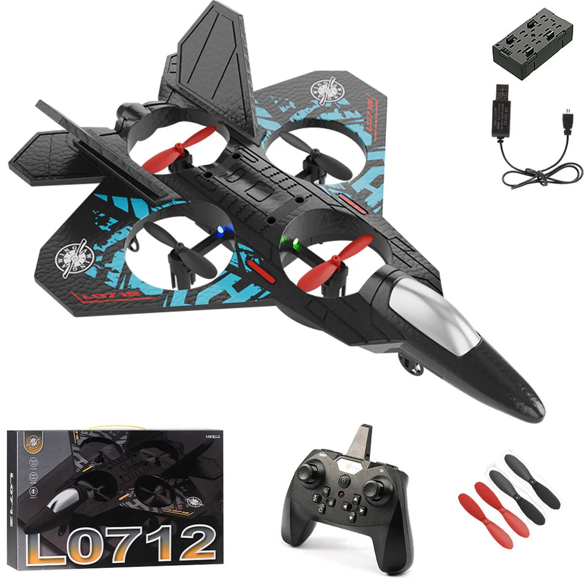 RC Plane EPP Foam Remote Control Glider Aircraft with Light L0712 2.4G