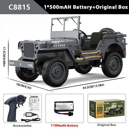 C8815 1/10 RC Willys Jeep 1941 4WD Crawler Military Truck Off-Road RTR Car