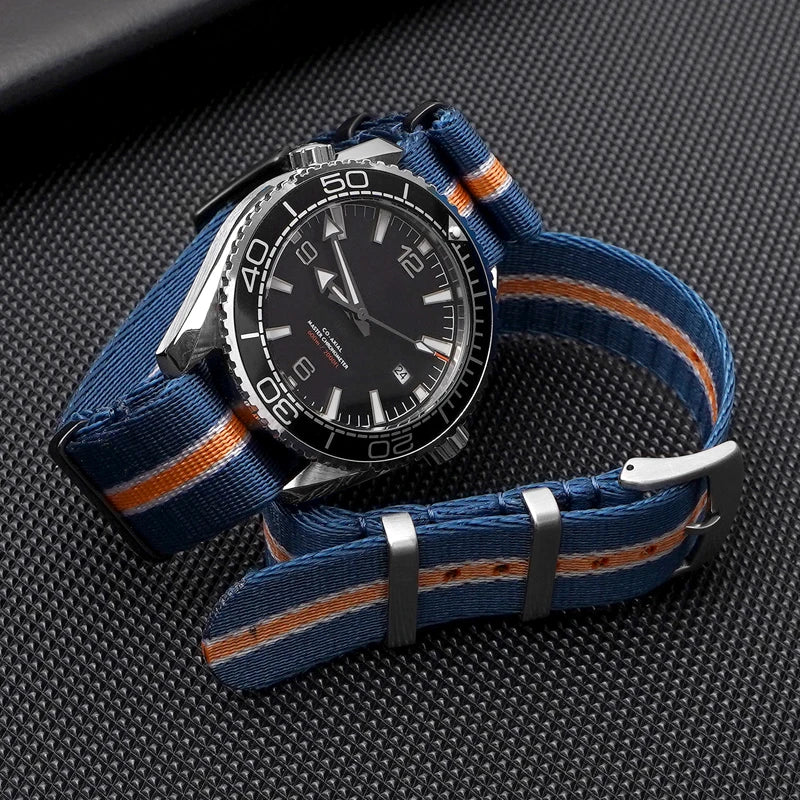 Nylon Watch Strap 24mm for Omega Seiko Mens Canvas Sport Band