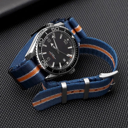 Nylon Watch Strap 24mm for Omega Seiko Mens Canvas Sport Band