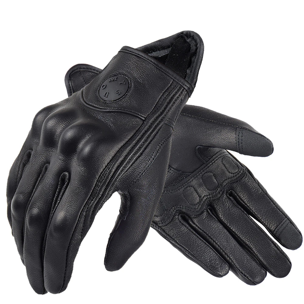 Suomy Vintage Goatskin Motorcycle Gloves Brown Retro Leather Summer Unisex