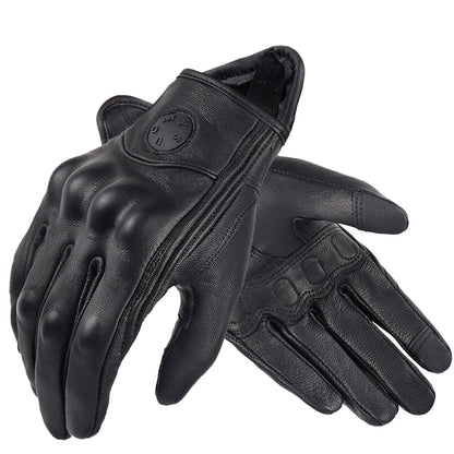 Suomy Vintage Goatskin Motorcycle Gloves Brown Retro Leather Summer Unisex