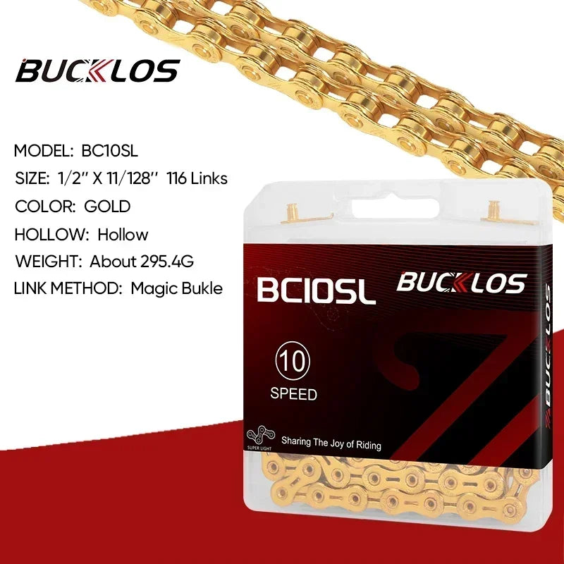 BUCKLOS 8-12 Speed Bike Chain MTB Road Bicycle Chain 116L Shimano SRAM