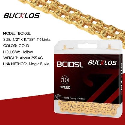 BUCKLOS 8-12 Speed Bike Chain MTB Road Bicycle Chain 116L Shimano SRAM