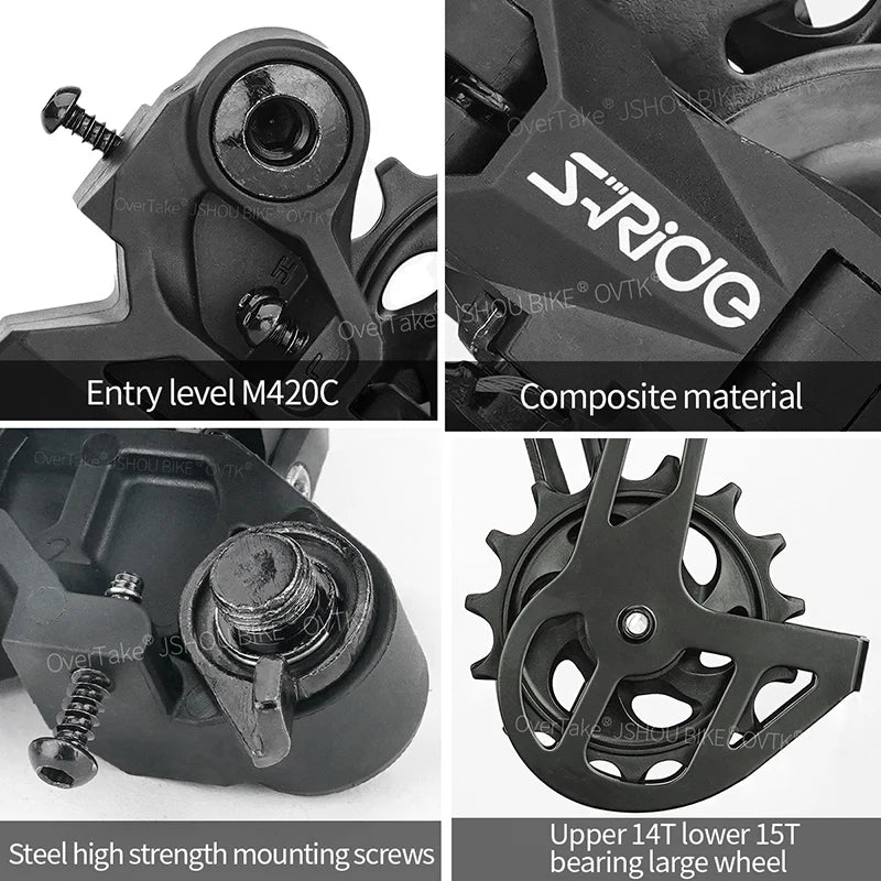 S-RIDE M420C Rear Derailleur 8-11 Speed MTB Single Crankset Guide Wheel