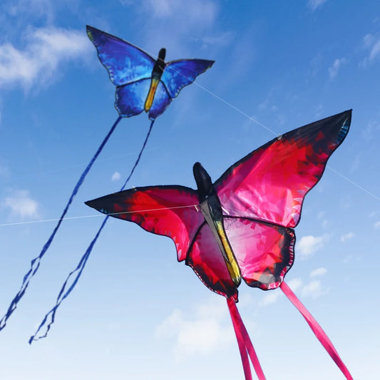 Butterfly Kites Red 100m String for Adults and Kids Outdoor Flying