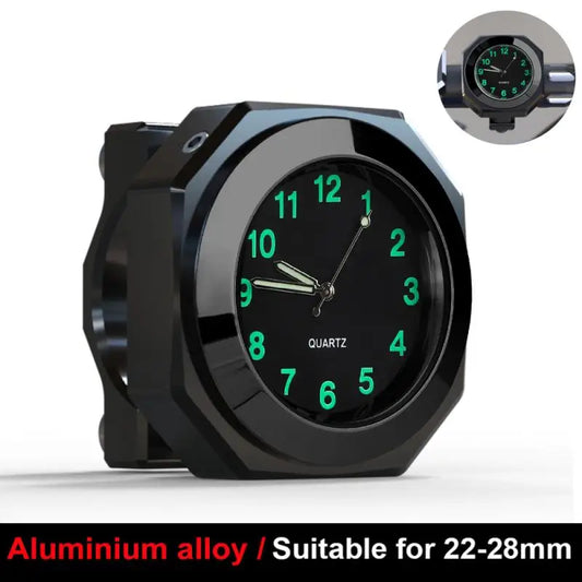 Aluminum Motorcycle Clock Waterproof Mount Quartz Clock Watch Luminous Clock For 22-28mm Handlebar Styling Car Accessories-EXPROTAS