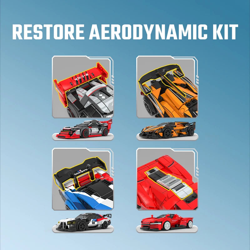 SEMBO Sports Car MOC Racing Vehicle Building Blocks Technical Auto Model Toy Gift