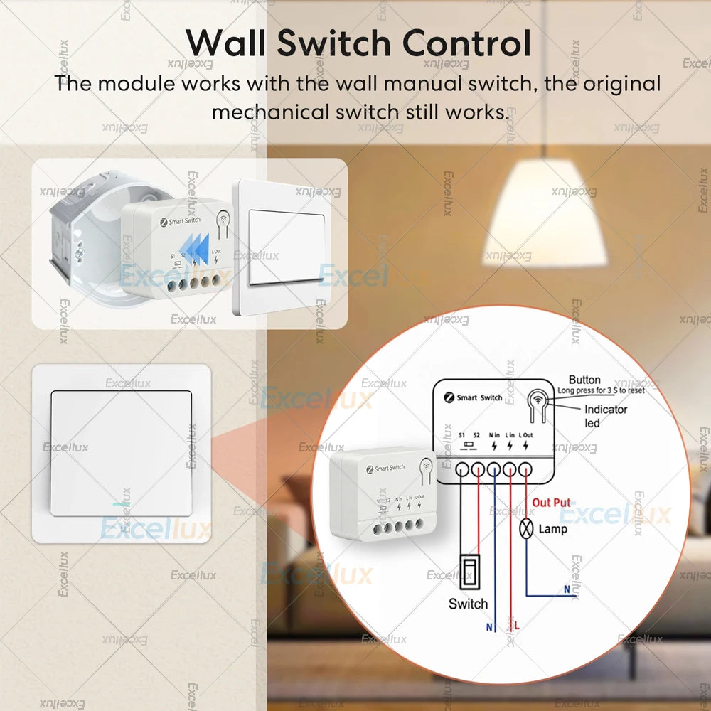 10A Smart Switch Module Zigbee Control Mini Relay for Home Assistant