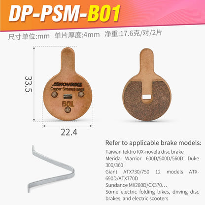 JSHOUBIKE Copper Sintered Disc Brake Pads for Shimano MT200 XT XTR Avid BB5 BB7