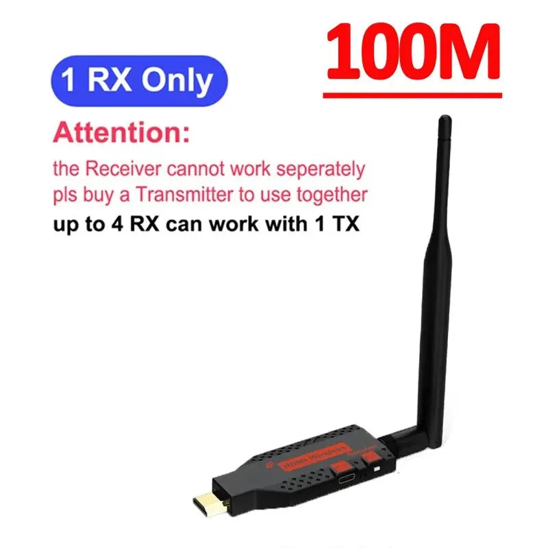 1080P 150m Wireless HDMI Extender 1 TX to 4 Splitter Video Transmitter Receiver for PS4 Camera Laptop PC to TV Monitor Projector-EXPROTAS