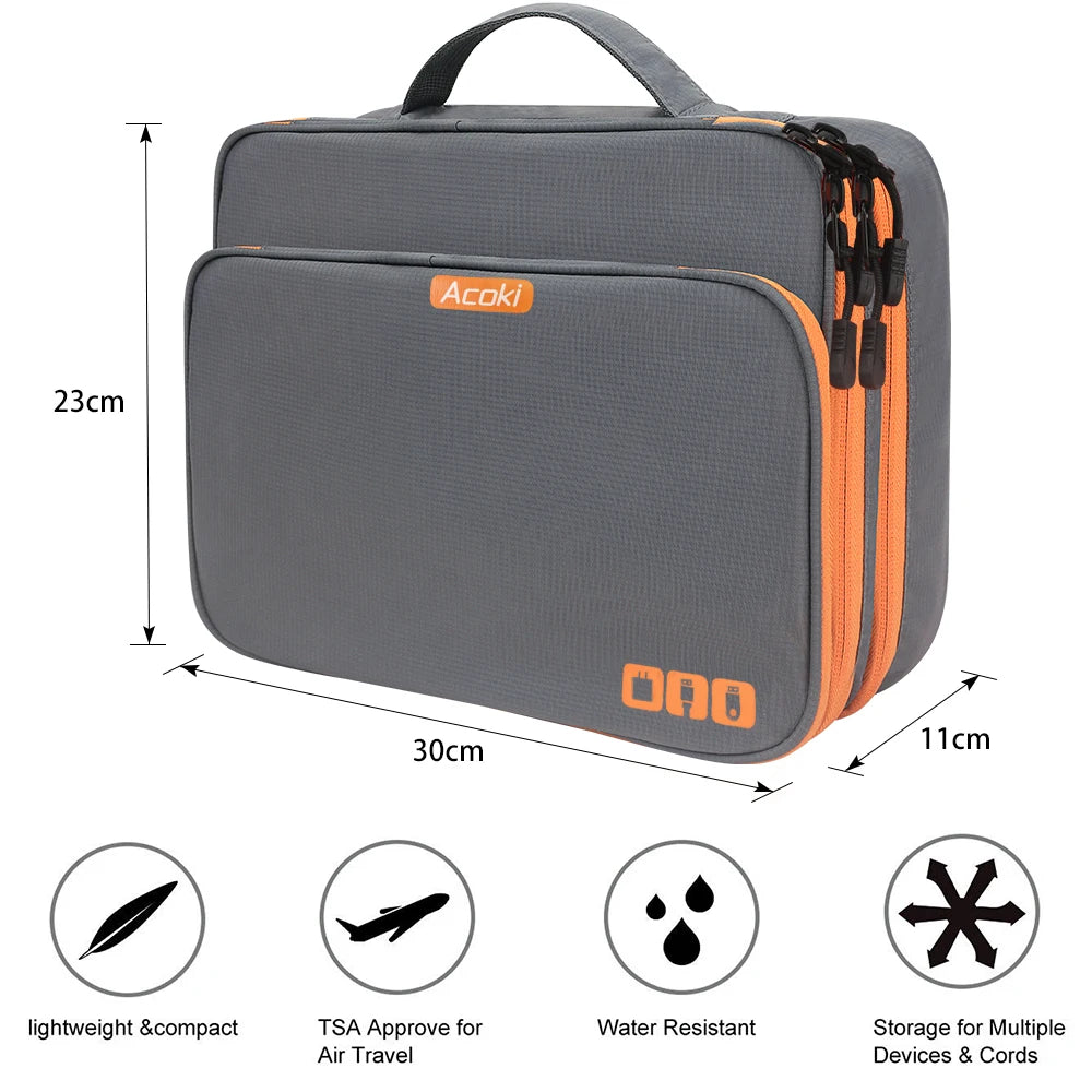 Electronic Accessories Organizer Travel Cable Bag Large Capacity for iPad