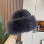 Fluffy Fur Bucket Hat Women Winter Warm Plush Fisherman Cap Thick