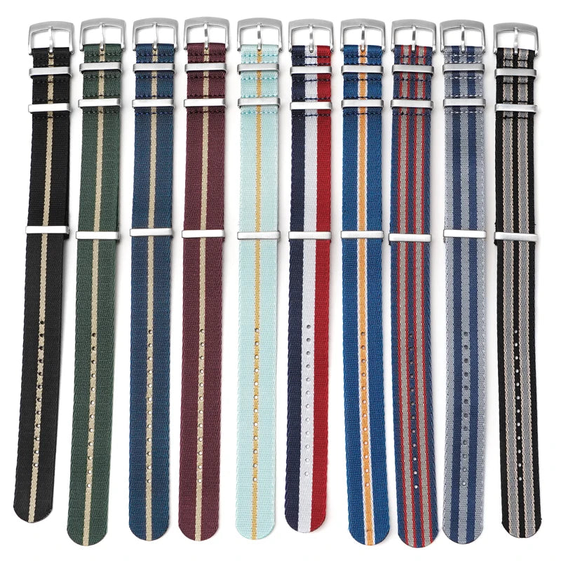 Nylon Watch Strap 24mm for Omega Seiko Mens Canvas Sport Band