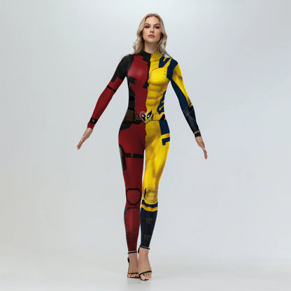 [You're My Secret] Cosplay Superhero Wolverine Deadpool Costume Anime Halloween Party Zentai Catsuit Women Men Bodysuit Jumpsuit-EXPROTAS