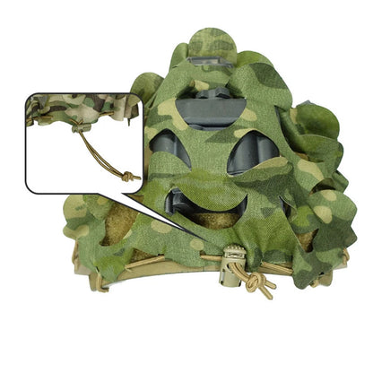 3D Camo Net Helmet Cover Laser Cut Nylon Scrim for Airsoft Paintball Hunting