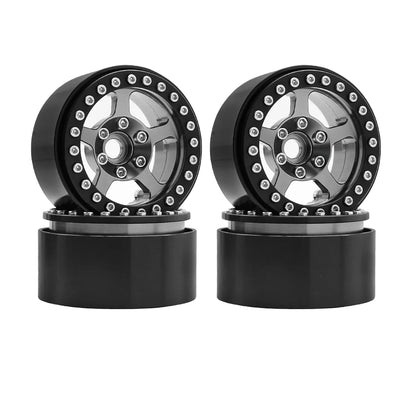 Universal 1/10 RC Crawler 1.9" Beadlock Wheels Aluminum 5-Spoke