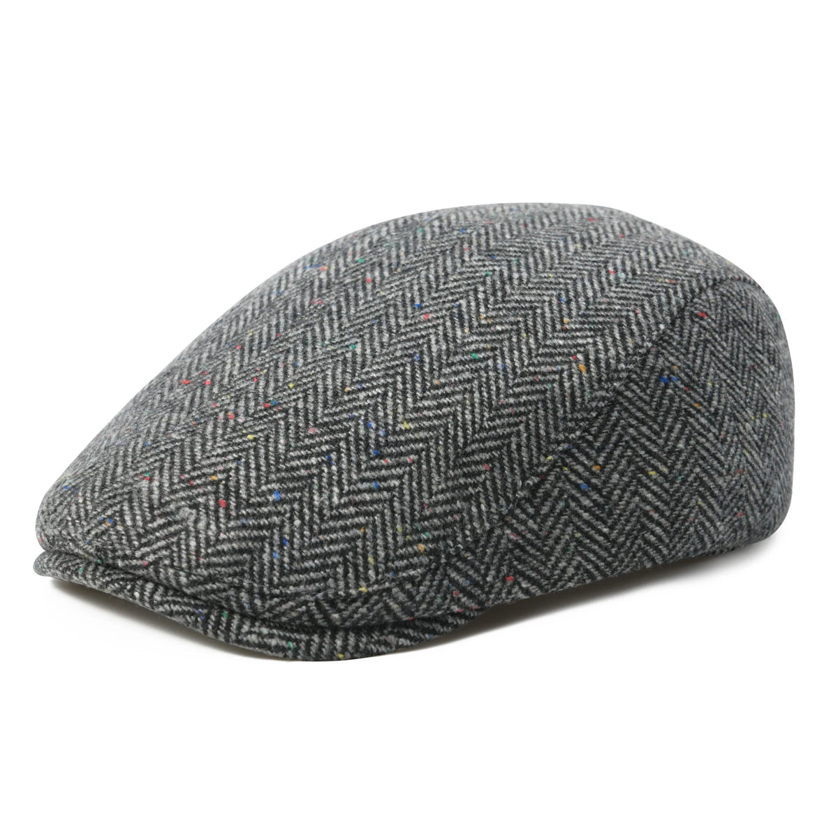 Men's Herringbone Newsboy Hat Wool Blend Flat Cap Gatsby Style