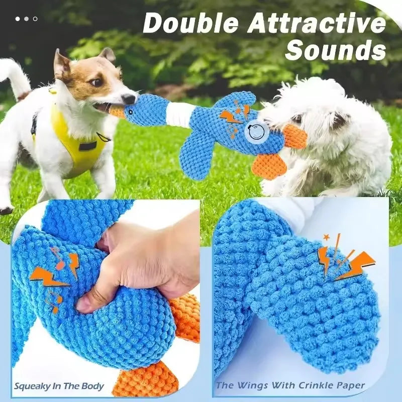 Indestructible Toy for Aggressive Chewers - Squeaky Plush Dog Cat Toy