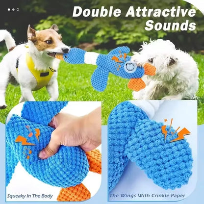 Indestructible Toy for Aggressive Chewers - Squeaky Plush Dog Cat Toy