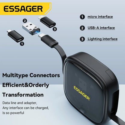 Micro Lightning Cable Fast USB 60W Charger for Travel Storage Box