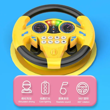Infant Simulation Steering Wheel Toy with Lights & Sound for Stroller