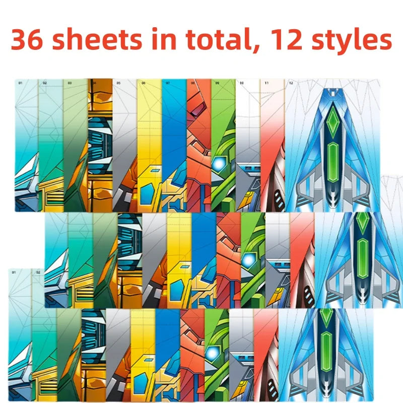 36Pcs Educational Toy DIY Origami Paper Planes Craft for Kids