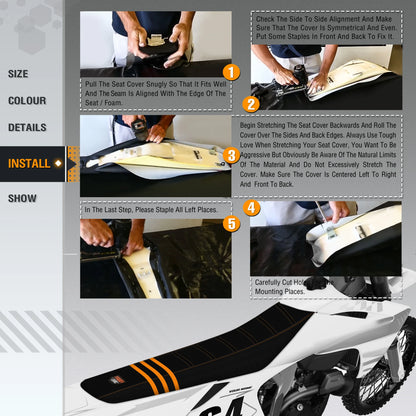 Universal Waterproof Anti-Slip Gripper Seat Cover by Powerzone for SXF EXC KXF