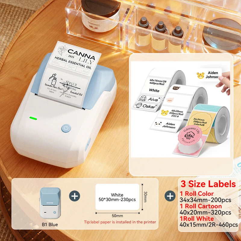Niimbot B1 Portable Thermal Label Printer Mini Bluetooth Sticker Maker