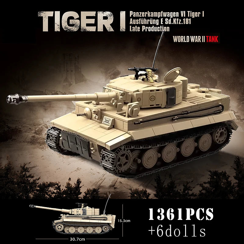 WW2 US T28 Super Heavy Tank Building Blocks Military Brick Model Toy Set