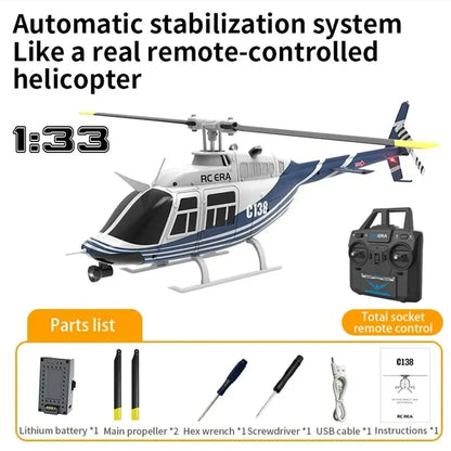 New Re Era C138 1:33 Six Channel Single Paddle Aileron Free Helicopter Barometer Fixed Height 3d Rolling Toy Gift Rc Planes-EXPROTAS
