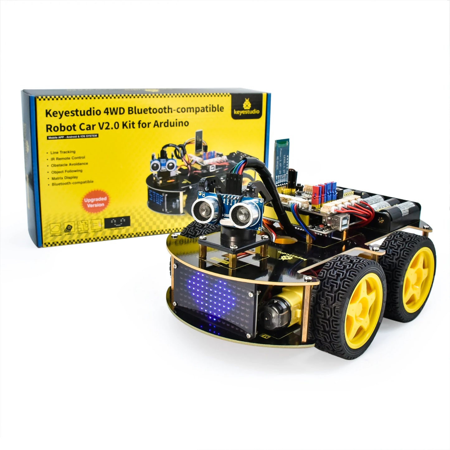 Programming DIY Robot Car Bluetooth Control 4WD Multi Distance Voltage
