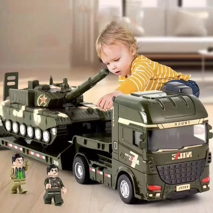 1pcs Scale-carrier Container Engineering Vehicle Excavator Transport Truck Model