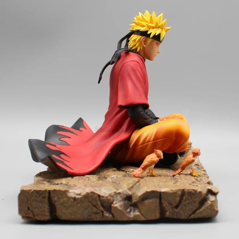 Naruto Uzumaki 16cm Anime Figure Sitting Meditation PVC Statue Collectible Toy