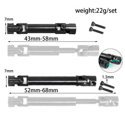 RED SPIDER 2pcs Steel Drive Shafts for Axial SCX24 Chevy Wrangler Bronco