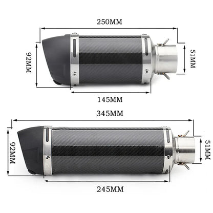 Carbon Fiber 51MM Motorcycle Exhaust Muffler Pipe Escape Moto LeoVince for kawasaki er6n sv650 Z800 R1 cb650f cb1000r cbr250r-EXPROTAS