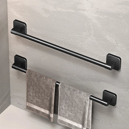 Self-Adhesive Bathroom Towel Rack No-Drill White Black Towel Bar Rail