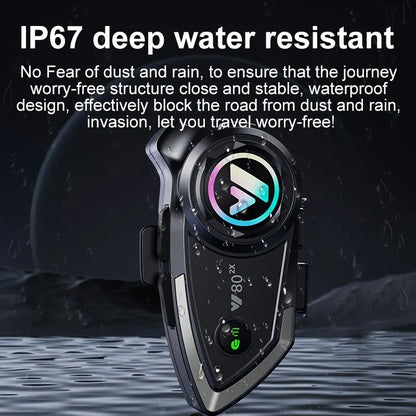 Y80 Motorcycle Helmet Bluetooth Headset BT5.3 Waterproof GPS Music Hands-Free