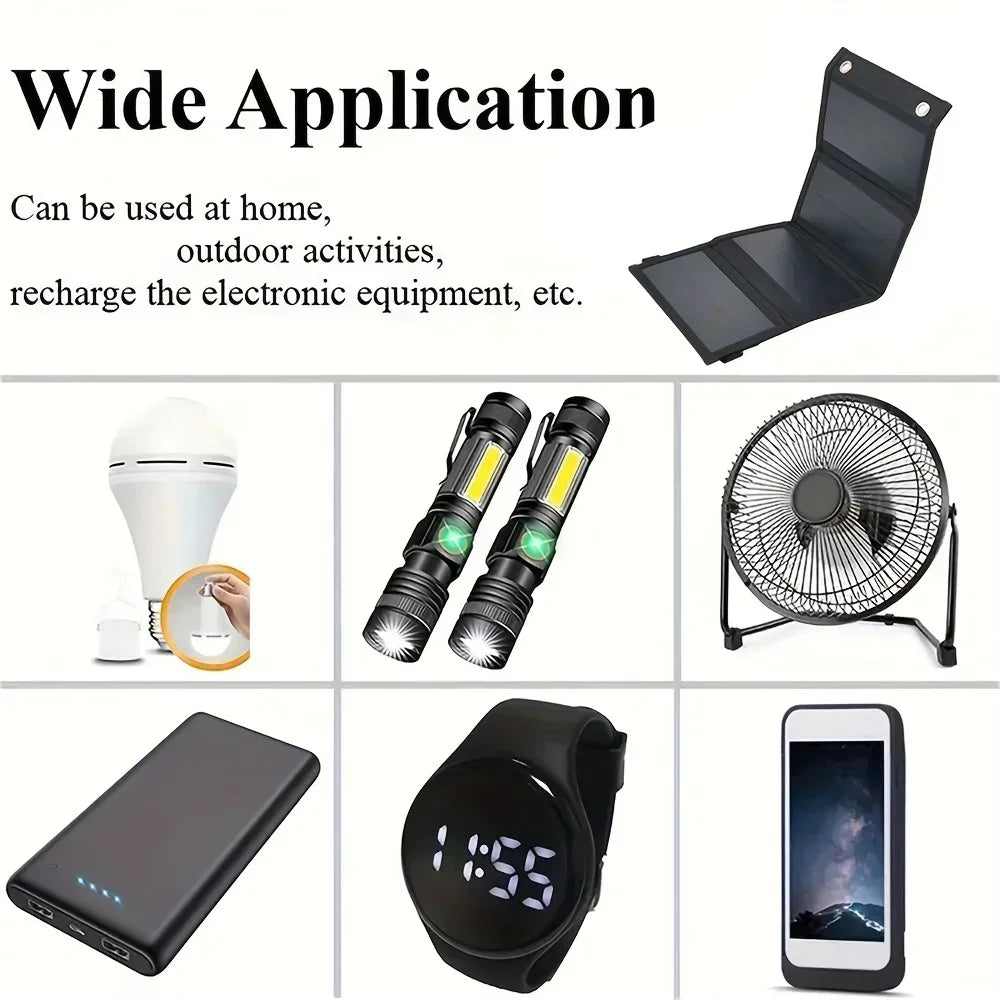 12V Phone USB Charger Solar Panel Portable Outdoor Camping Power Bank