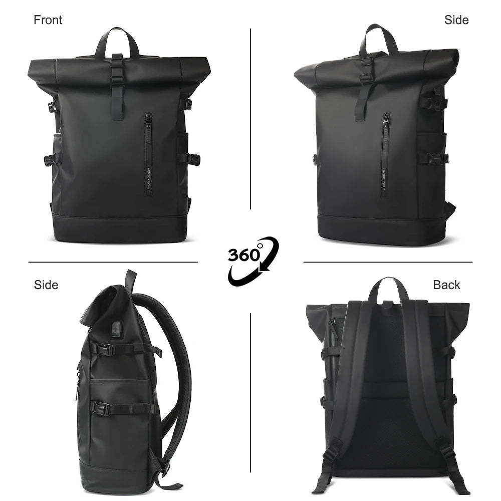 15.6" Laptop Bag Waterproof Expandable Travel Backpack USB Cycling Hiking Men