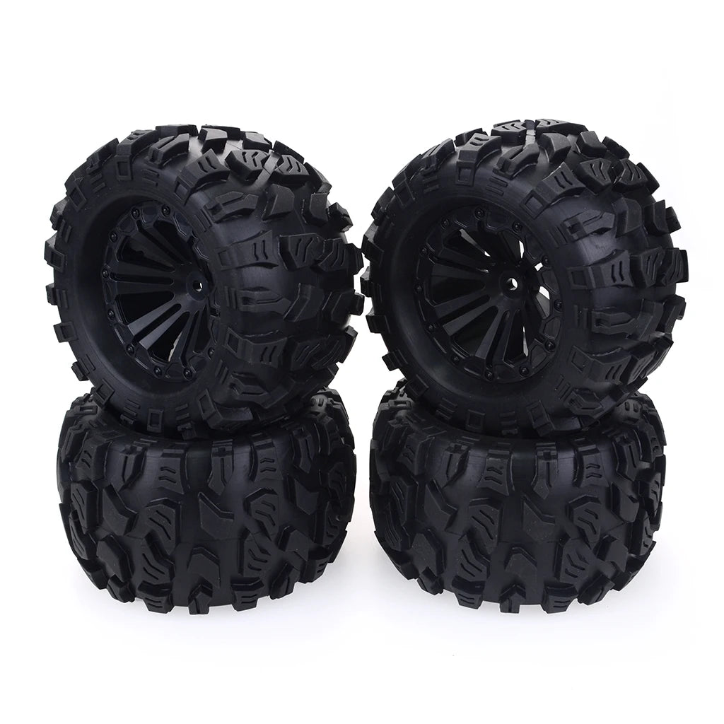 4PCS Rubber Tire Wheel 125MM 12mm for 1/10 RC Monster Truck Wheels