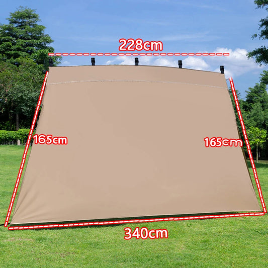 3.65m Canopy Side Walls Silver Coated Waterproof Sunshade Outdoor Gazebo Panels