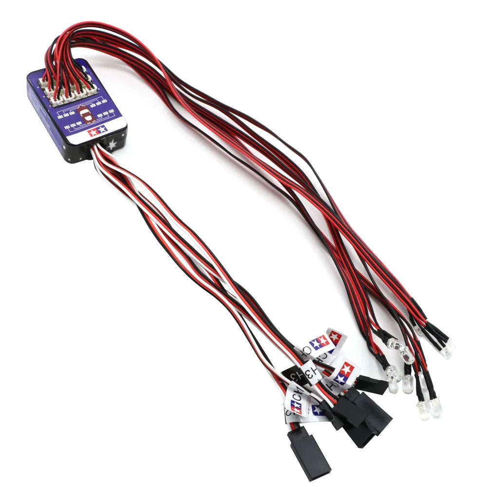 LED Light 12 Simulation Flash Lighting Kit for 1/10 RC Car Steering Brake