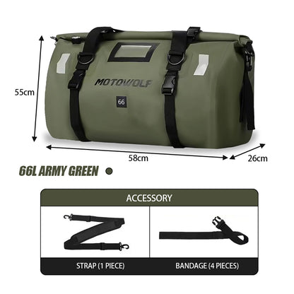 Waterproof Motorcycle Roll-Top Dry Tail Bag Backpack 20-66L
