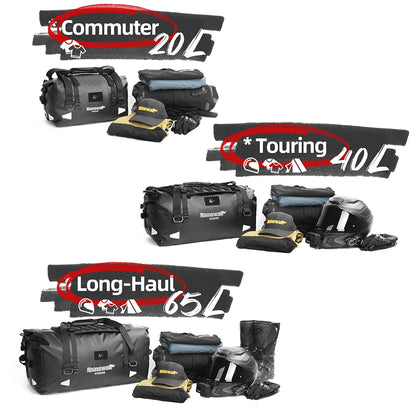 Rhinowalk Motorcycle Saddle Bag 20/40/65L Waterproof Tail Seat Luggage MOLLE