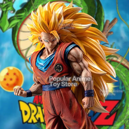 11.8in/30cm Anime Dragon Ball Z Figure SSJ3 Goku Figure PVC Super Saiyan Statue 3 Gokou Collectible Model Toys Gifts-EXPROTAS