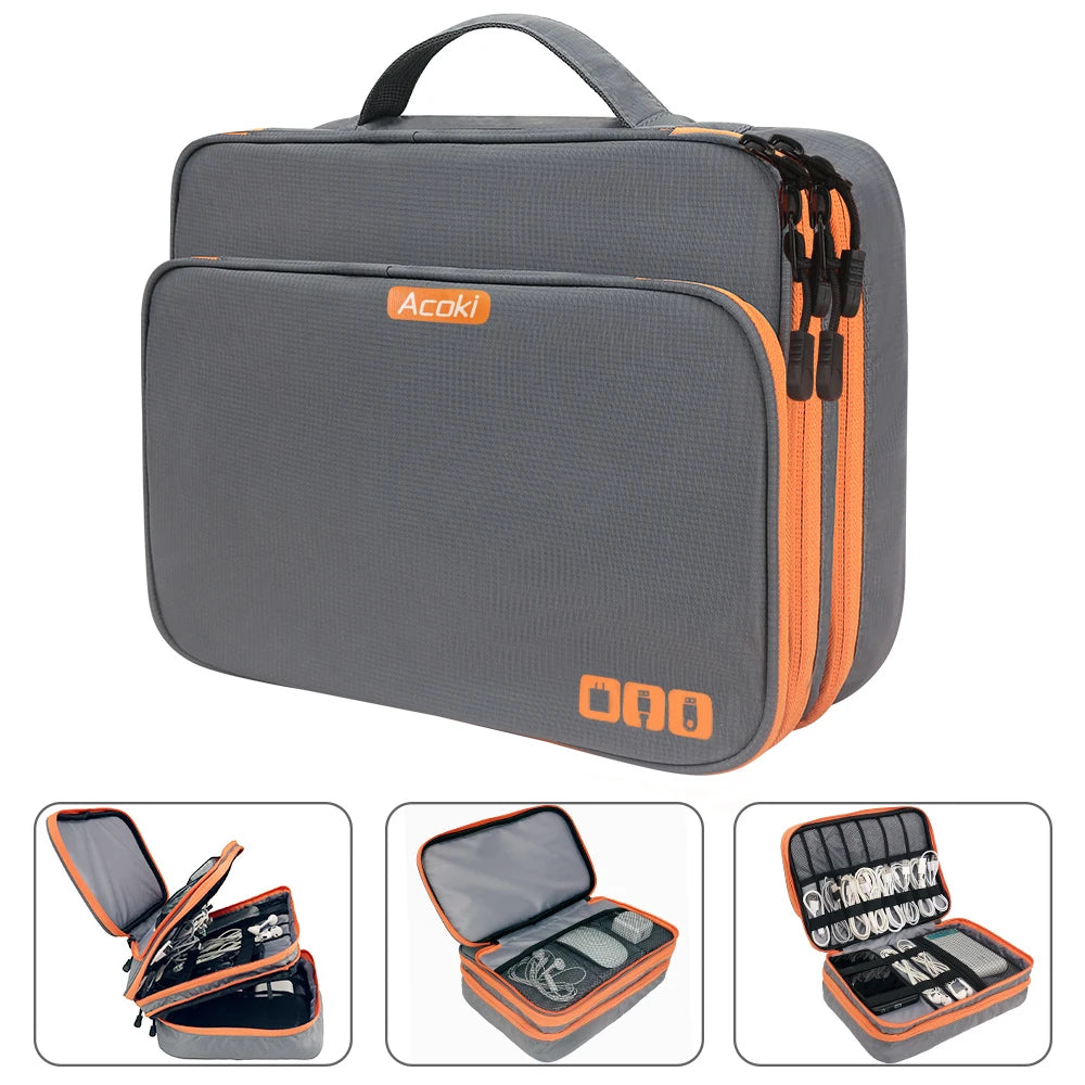 Electronic Accessories Organizer Travel Cable Bag Large Capacity for iPad