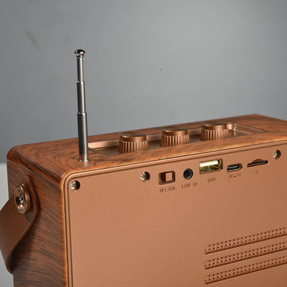 Mini Retro Wireless Bluetooth Speaker Portable FM Radio Music Player