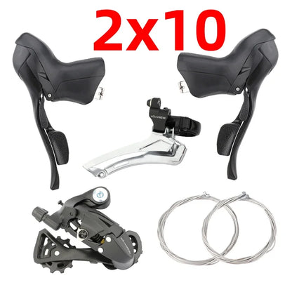 MicroNEW Road Bike Shifters 2×7–2×10 3×7–3×11 Brake Lever Set Compatible Shimano - EXPROTAS